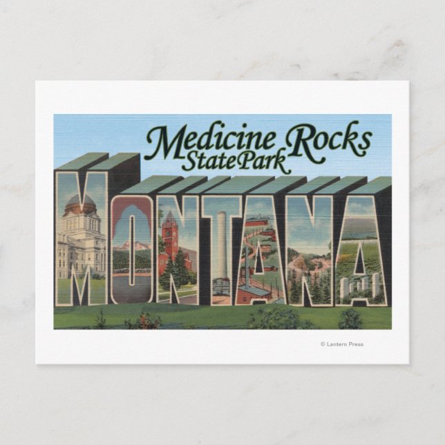 Postal Parque Estatal Medicine Rocks, Montana (Anverso)