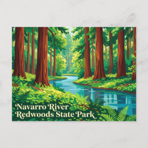 Postal Parque Estatal Redwoods del Río Navarro California