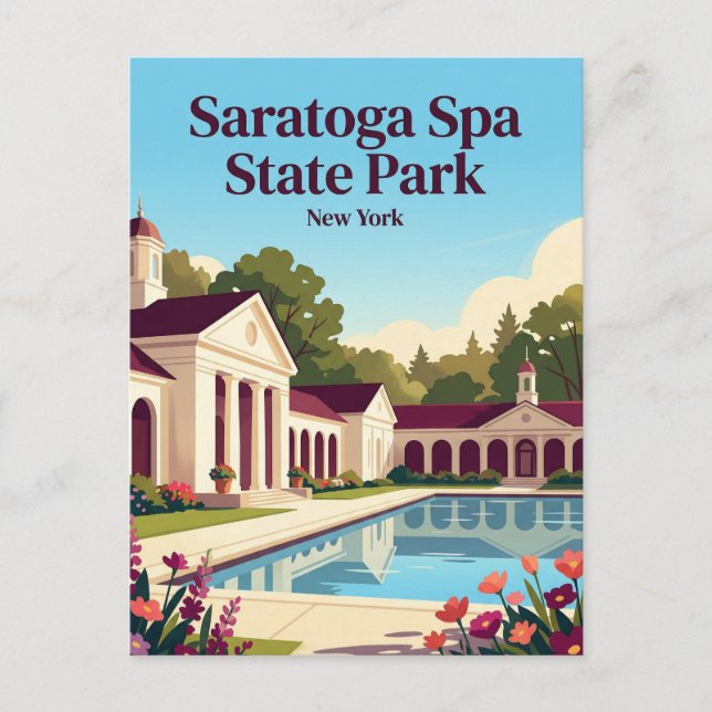 Postal Parque Estatal Saratoga Spa EE. UU. (Anverso)