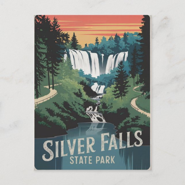 Postal Parque estatal Silver Falls Vintage (Anverso)