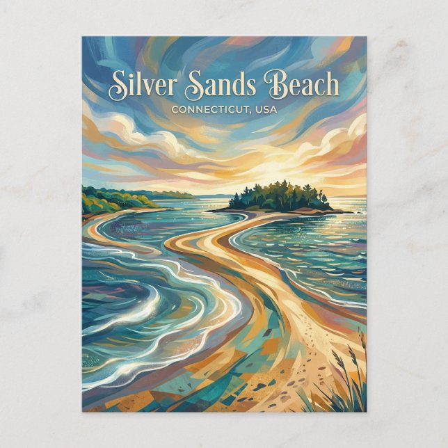 Postal Parque Estatal Silver Sands Connecticut (Anverso)