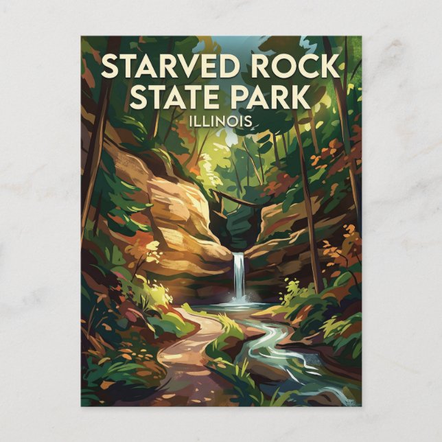 Postal Parque Estatal Starved Rock EE. UU. (Anverso)