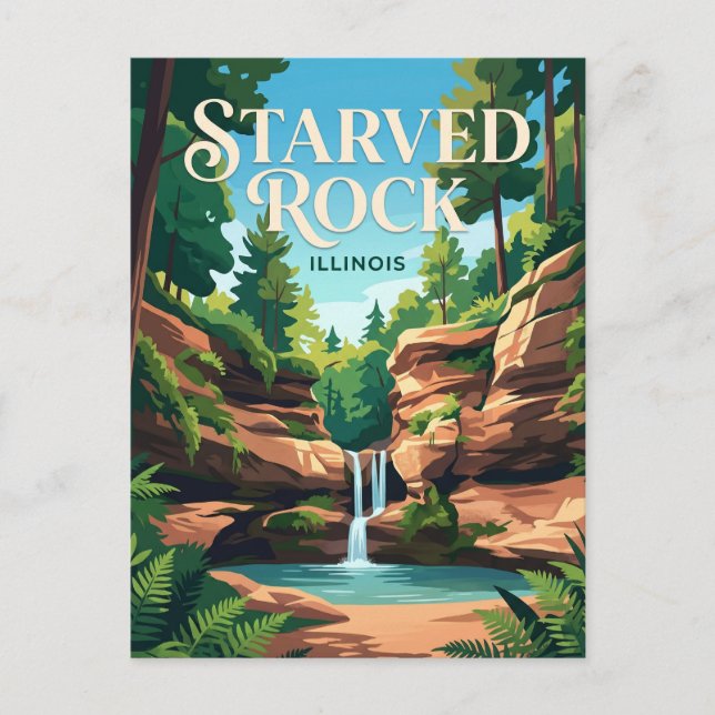 Postal Parque Estatal Starved Rock EE. UU. (Anverso)