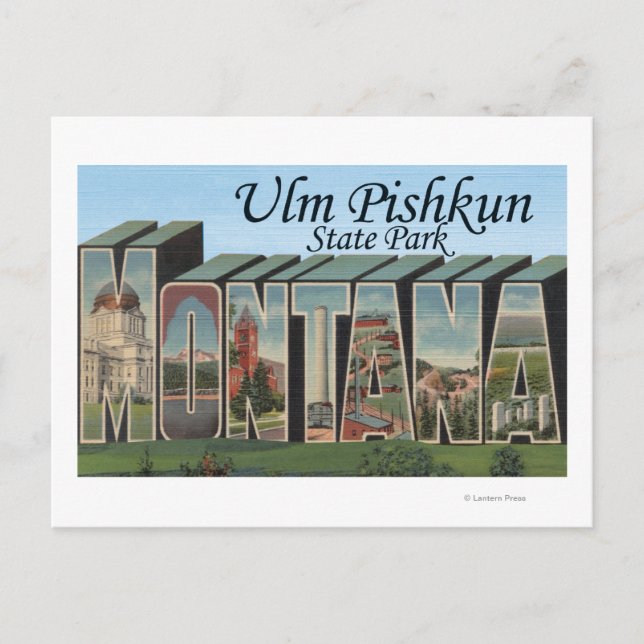 Postal Parque Estatal Ulm Pishkun, Montana (Anverso)