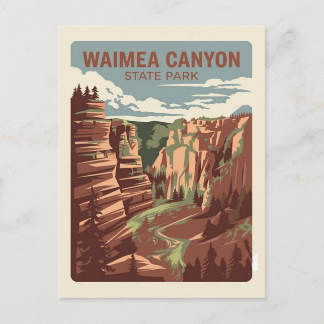 Postal Parque Estatal Waimea Canyon, Hawaii (Anverso)