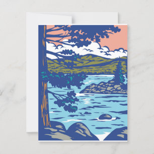 Postal Parque estatal WPA Art Emerald Bay en el sur del l