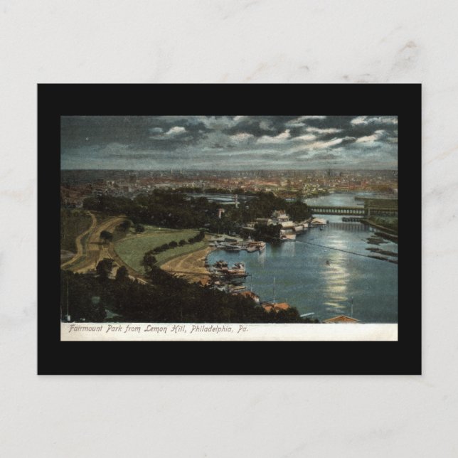 Postal Parque Fairmount, Philadelphia 1906 Vintage (Anverso)