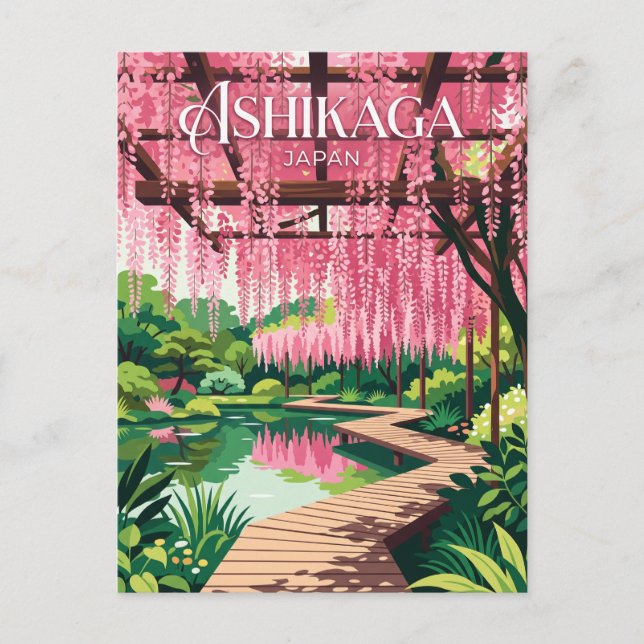 Postal Parque Floral Ashikaga Japón (Anverso)