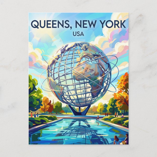 Postal Parque Flushing Meadows Corona EE. UU. (Anverso)