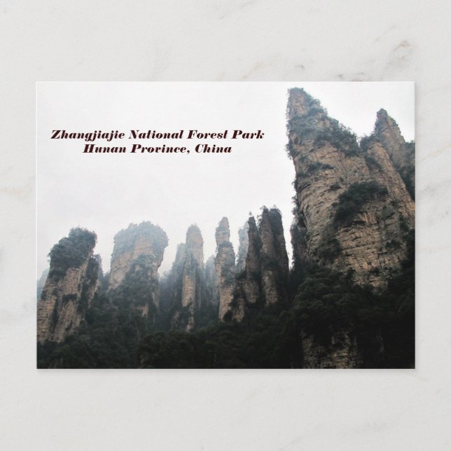 Postal Parque forestal nacional Zhangjiajie, Hunan China (Anverso)