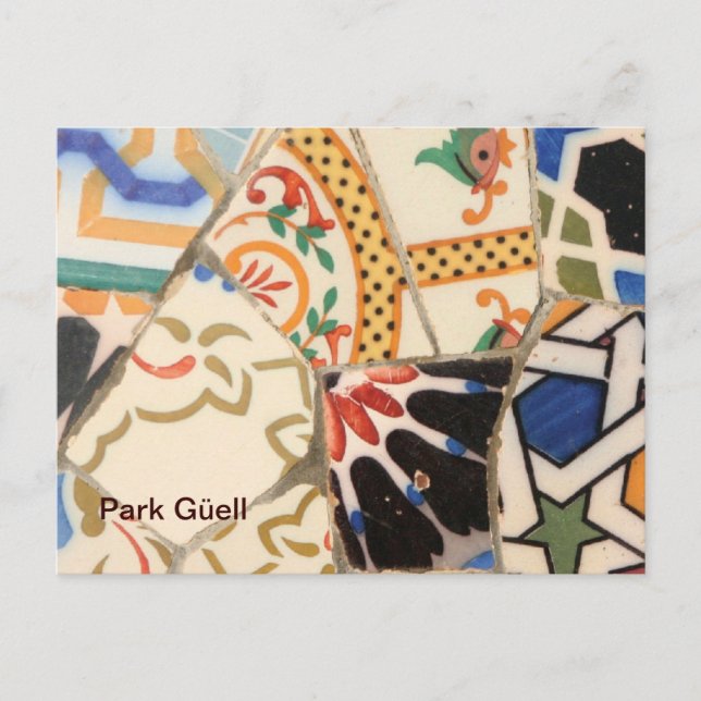 Postal Parque Güell de Barcelona (Anverso)
