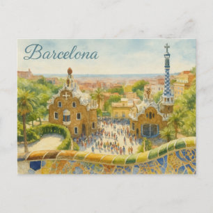 Postal Parque Güell de Barcelona