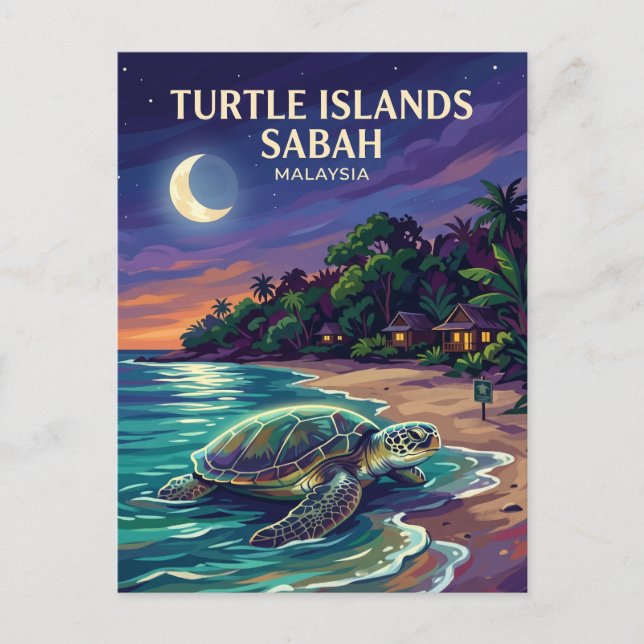 Postal Parque Islas Tortuga Malasia (Anverso)