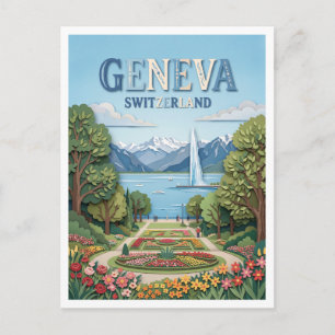 Postal Parque La Grange Ginebra Suiza