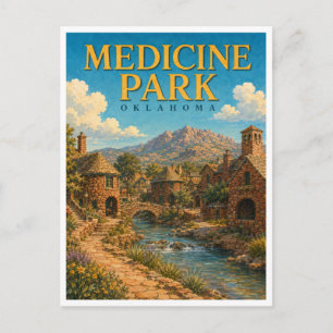Postal Parque Medicine Oklahoma Pueblo de Adoquines GeoSa