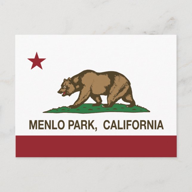 Postal Parque Menlo de Bandera Estatal de California (Anverso)