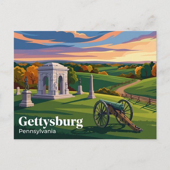 Postal Parque Militar Nacional de Gettysburg EE. UU. (Anverso)