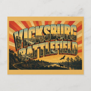 Postal Parque Militar Nacional Vicksburg MS Viaje Vintage