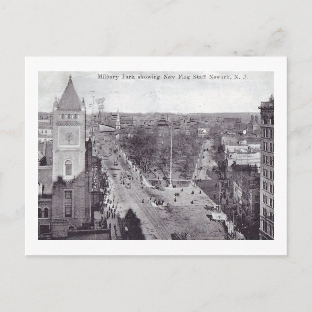 Postal Parque militar, Newark NJ Vintage (Anverso)