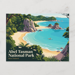 Postal Parque Nacional Abel Tasman, Isla Sur, Nueva Zelan