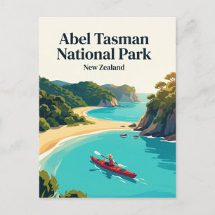 Postal Parque Nacional Abel Tasman, Nueva Zelanda, kayaki