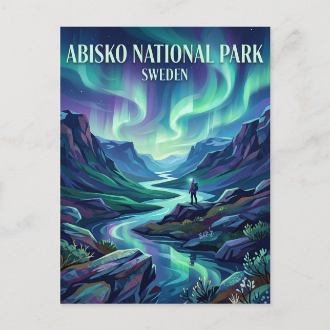 Postal PARQUE NACIONAL ABISKO Suecia (Anverso)