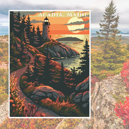 Postal Parque nacional Acadia América Viaje de época