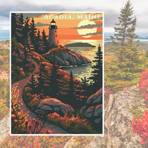 Postal Parque nacional Acadia América Viaje de época