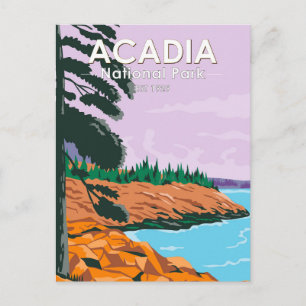 Postal Parque Nacional Acadia Bar Harbor Vintage