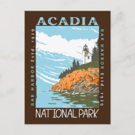 Postal Parque nacional Acadia Bar Harbour Lighthouse Vint