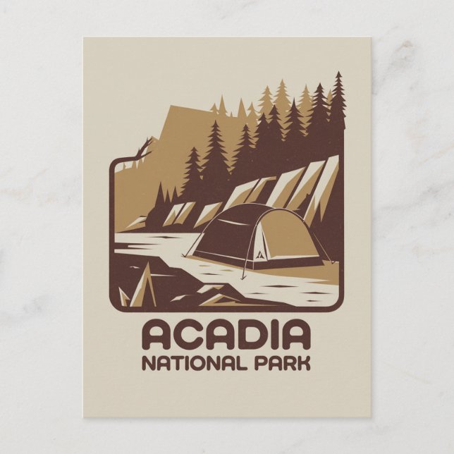 Postal Parque nacional Acadia Camping Adventure (Anverso)