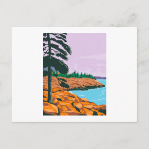 Postal Parque nacional Acadia en el suroeste del puerto d