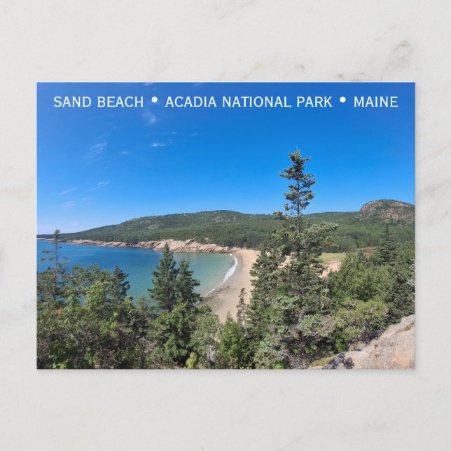 Postal Parque nacional Acadia Foto de viaje de Maine Sand (Anverso)