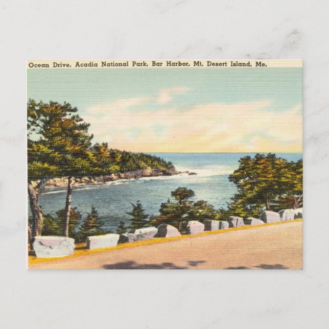 Postal Parque Nacional Acadia, Isla del Desierto del Mont (Anverso)