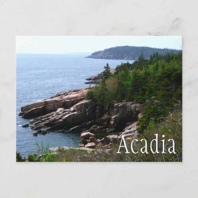 Postal Parque nacional Acadia, línea costera, Maine (Anverso)
