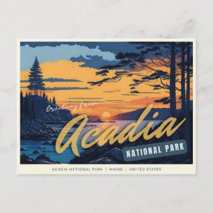 Postal Parque Nacional Acadia, Maine, Estados Unidos