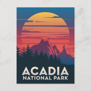 Postal Parque nacional Acadia Maine Sunset