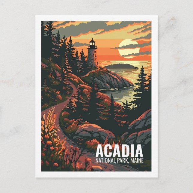 Postal Parque nacional Acadia Parque nacional Maine Estad (Anverso)