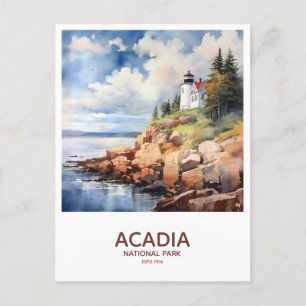 Postal Parque nacional Acadia Salven la fecha