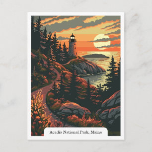 Postal Parque Nacional Acadia, Viaje del Faro Maine