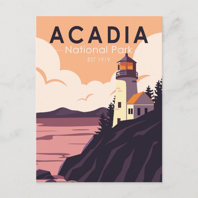 Postal Parque nacional Acadia Vintage (Anverso)
