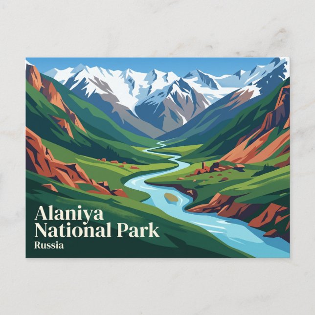 Postal Parque Nacional Alaniya Rusia (Anverso)