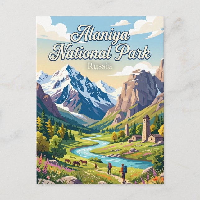 Postal Parque Nacional Alaniya Rusia (Anverso)