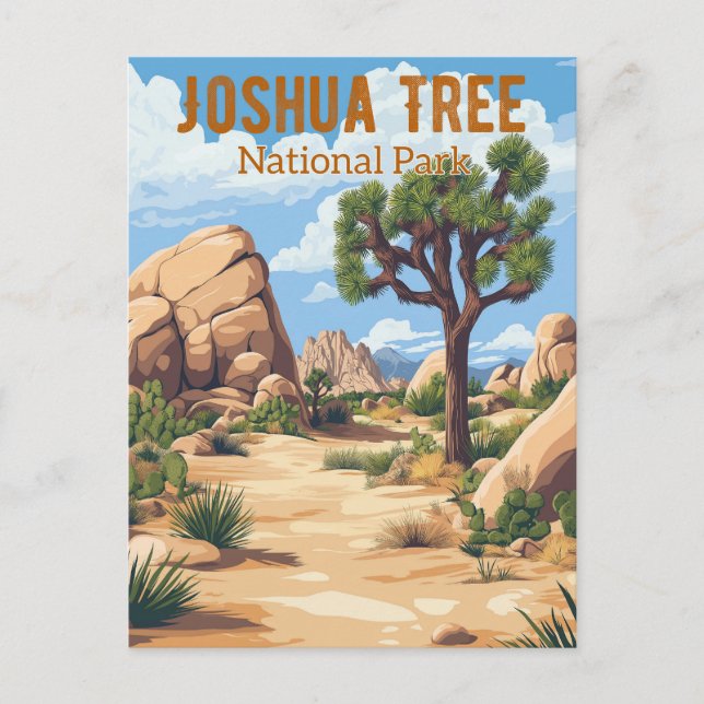 Postal Parque nacional Árbol Retro Joshua (Anverso)