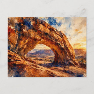 Postal Parque Nacional Arches al atardecer,