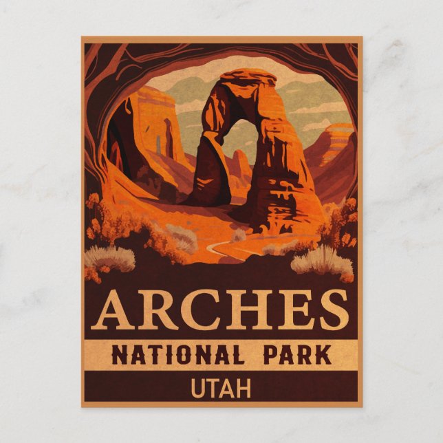 Postal Parque nacional Arches Arco Delicado Utah (Anverso)