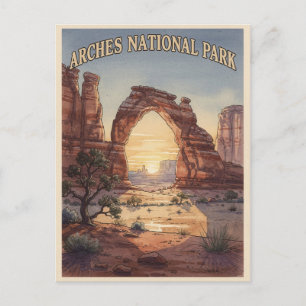 Postal Parque Nacional Arches Delicate Arch Viaje Vintage