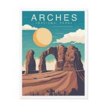 Parque nacional Arches Ilustracion de viajes Utah
