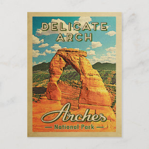 Postal Parque nacional Arches Postcard Arco Delicado Retr