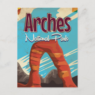 Postal Parque nacional Arches Poster de vacaciones Vintag